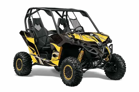 Can-Am Maverick 1000 X RS R with the Tribal Flames Yellow graphic kit